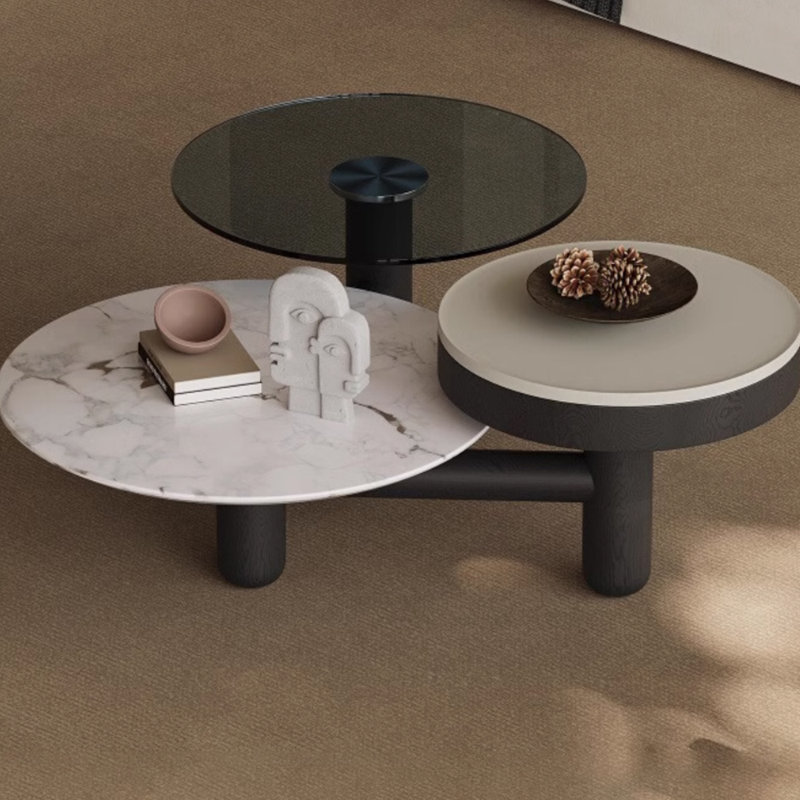 【Space Age】GALAXY Glass Center Table Orxva Galaxy Modern creative design sense coffee table | Wayfair